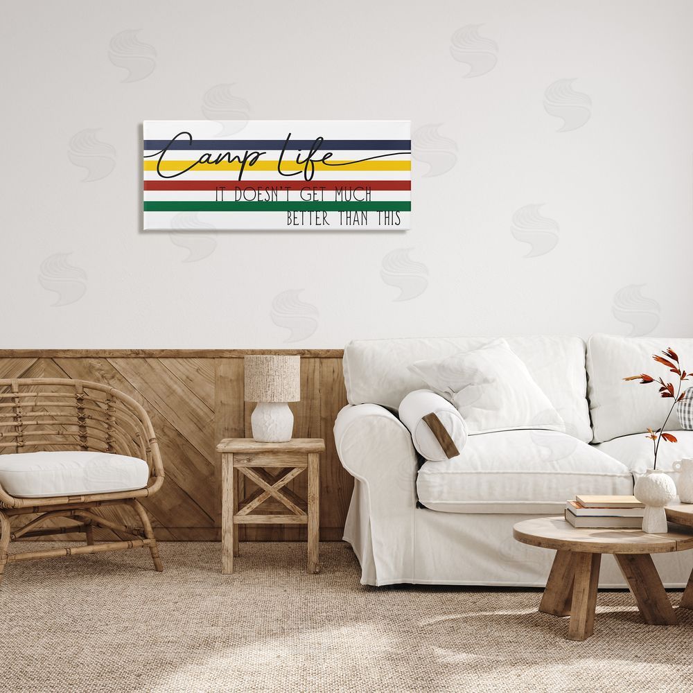 Stupell Studio Camp Life Doesn't Get Much Better Positivity Striped