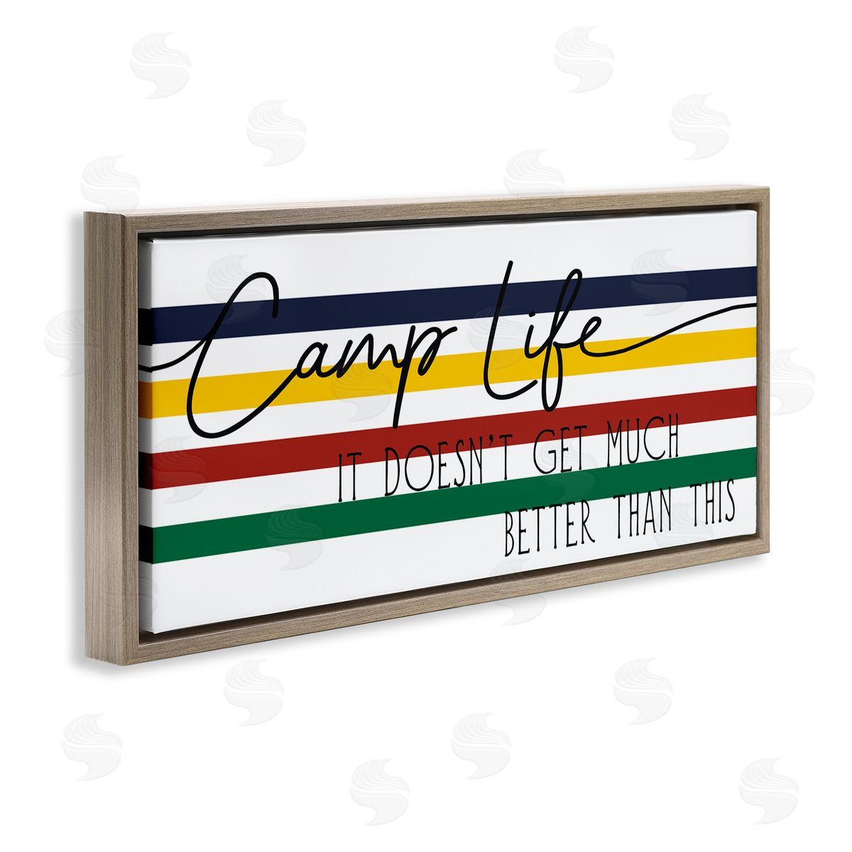 Stupell Studio Camp Life Doesn't Get Much Better Positivity Striped