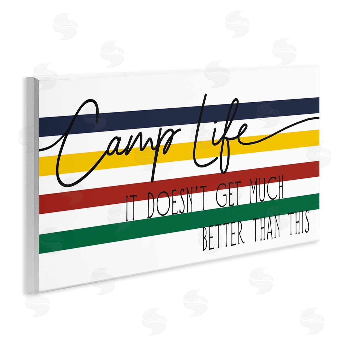 Stupell Studio Camp Life Doesn't Get Much Better Positivity Striped