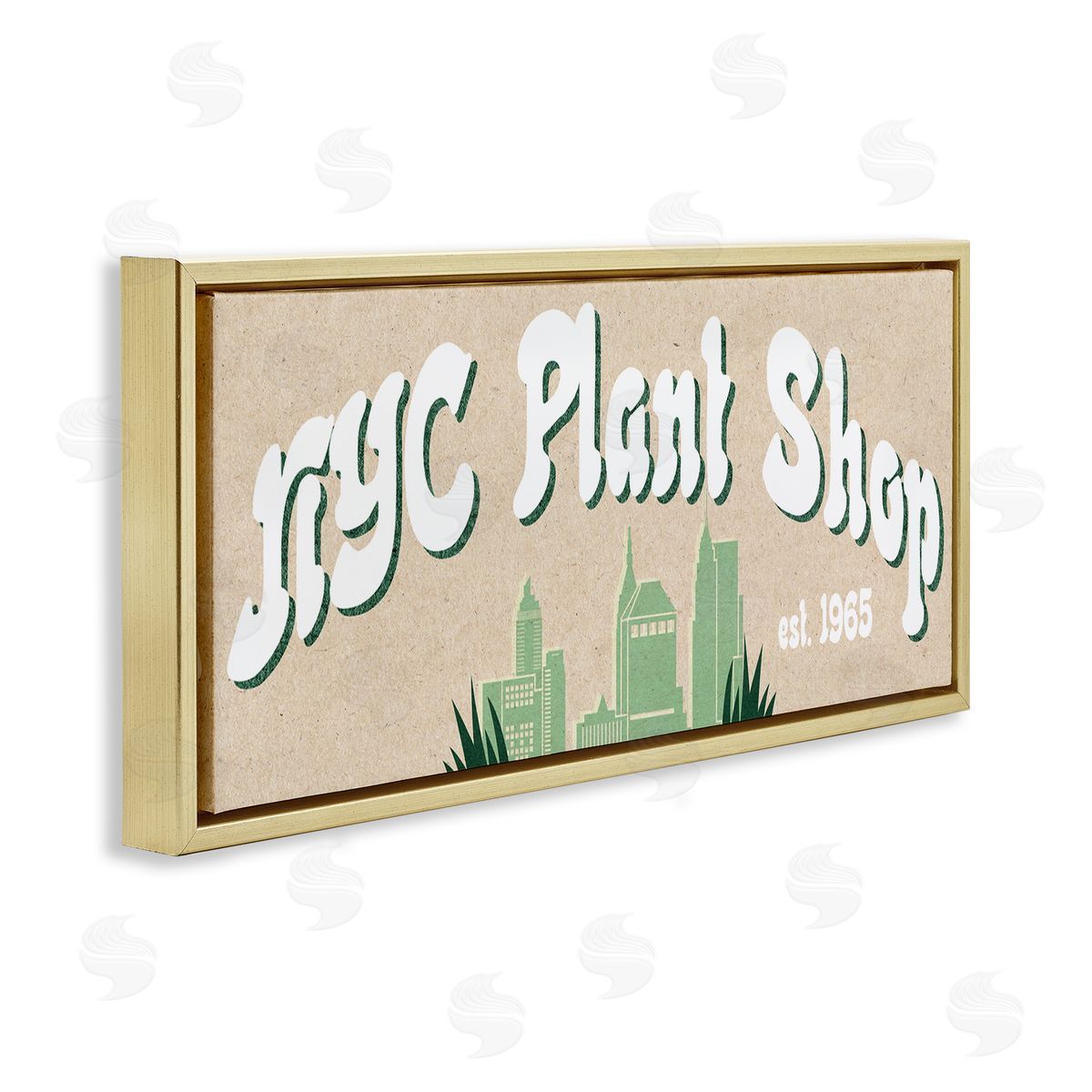 Stupell Studio NYC Plant Shop Green Grass Skyline Est. 1965
