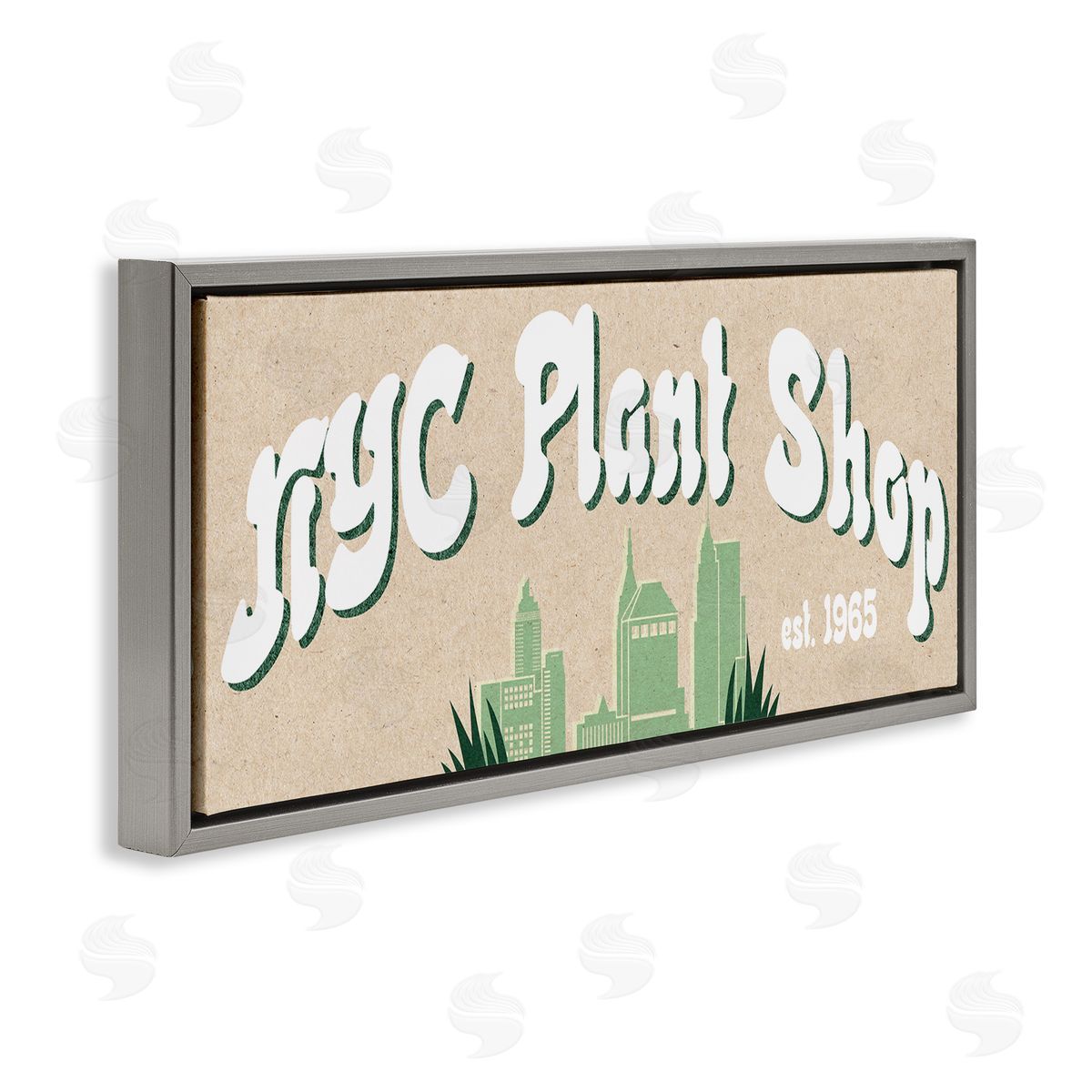 Stupell Studio NYC Plant Shop Green Grass Skyline Est. 1965
