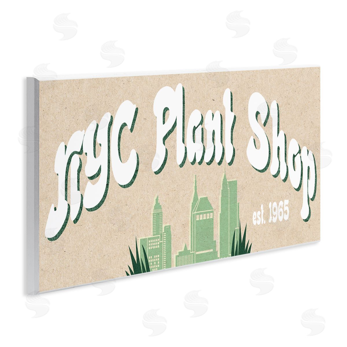 Stupell Studio NYC Plant Shop Green Grass Skyline Est. 1965