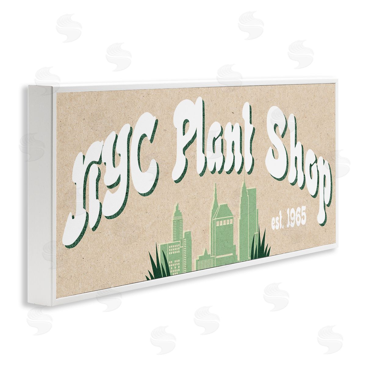 Stupell Studio NYC Plant Shop Green Grass Skyline Est. 1965