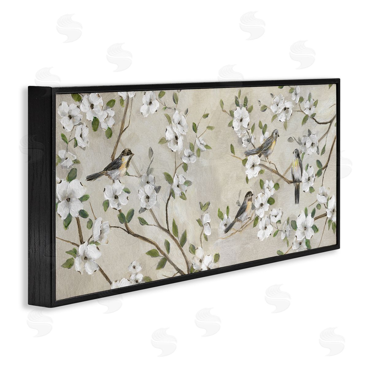 Nan Country Birds Soft White Floral Blossom Tree Branches