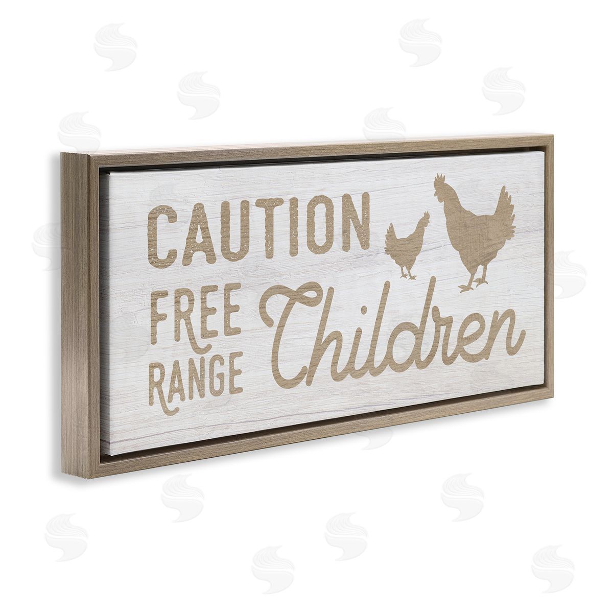 Stupell Studio Caution fr_sideee Range Children Sign Funny Farm Chickens