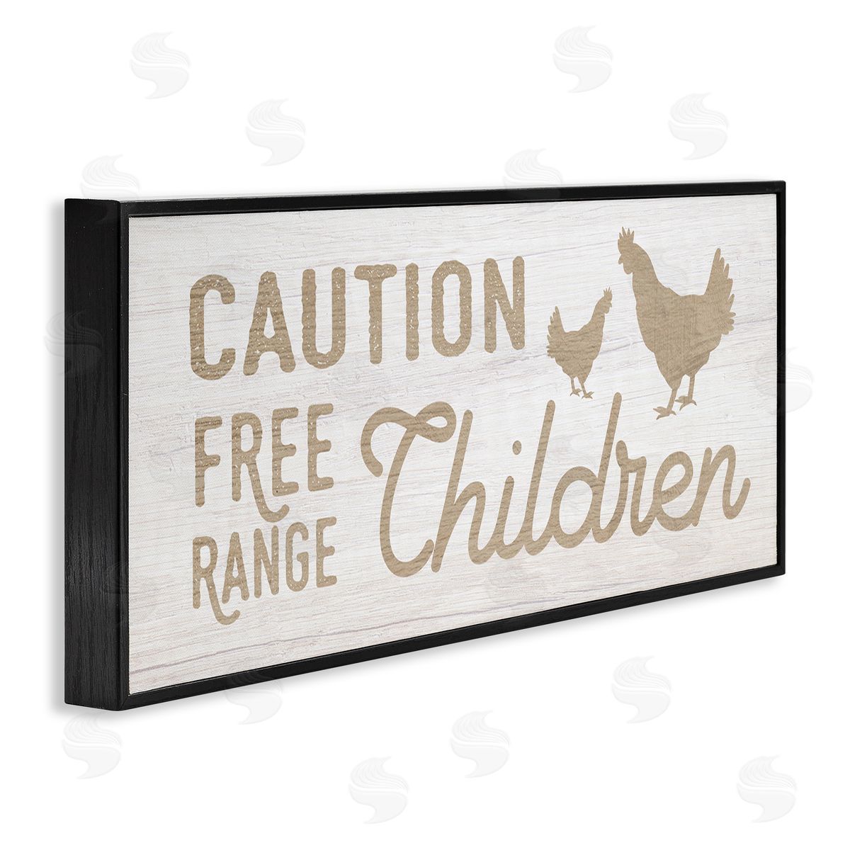 Stupell Studio Caution fr_sideee Range Children Sign Funny Farm Chickens