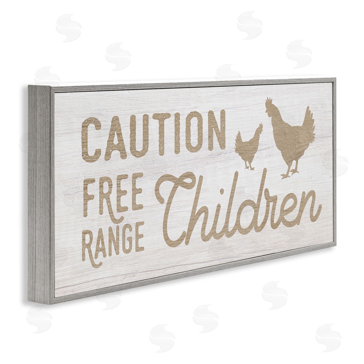 Stupell Studio Caution fr_sideee Range Children Sign Funny Farm Chickens