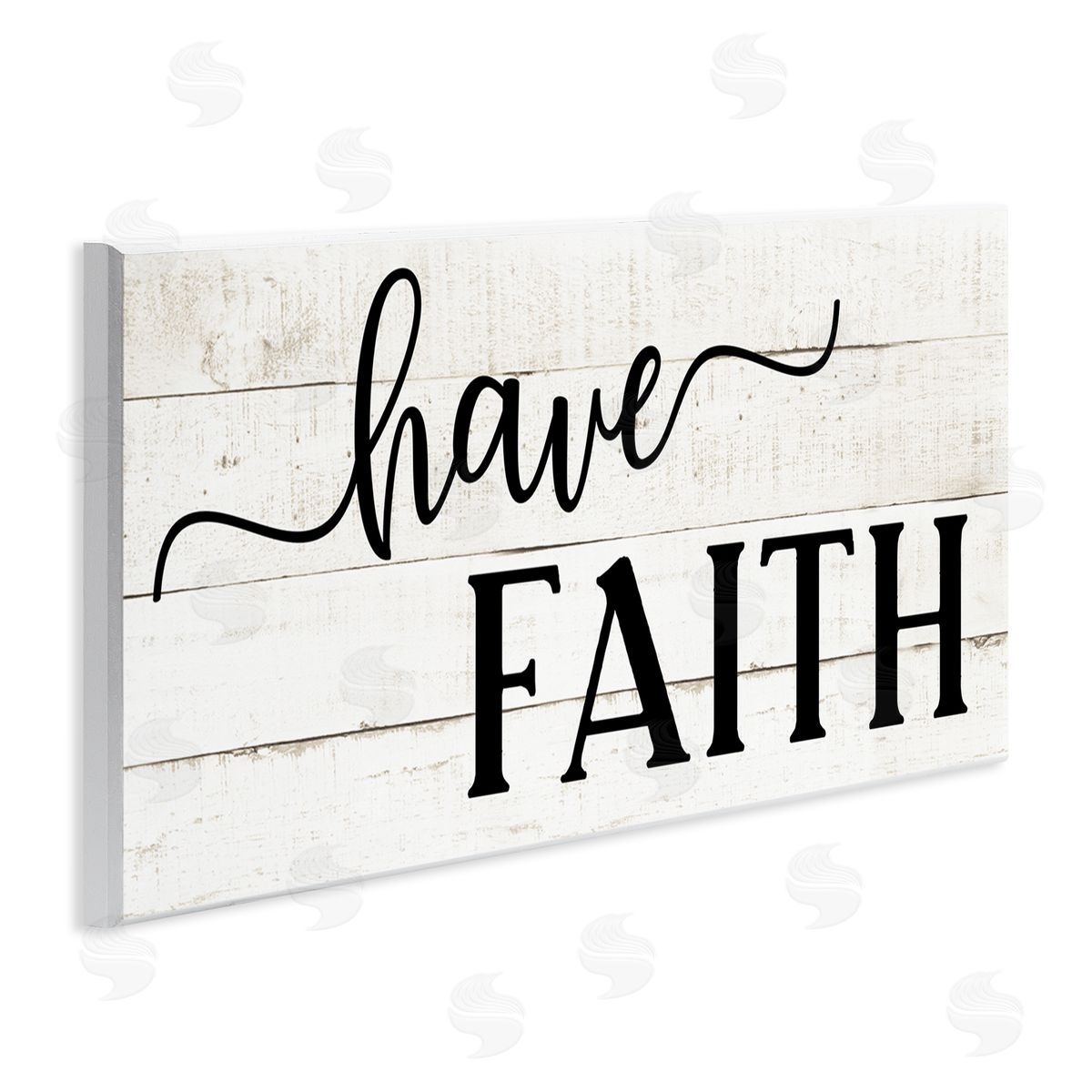 CAD Designs Have Faith Phrase Farmhouse Plank Pattern Minimal Text