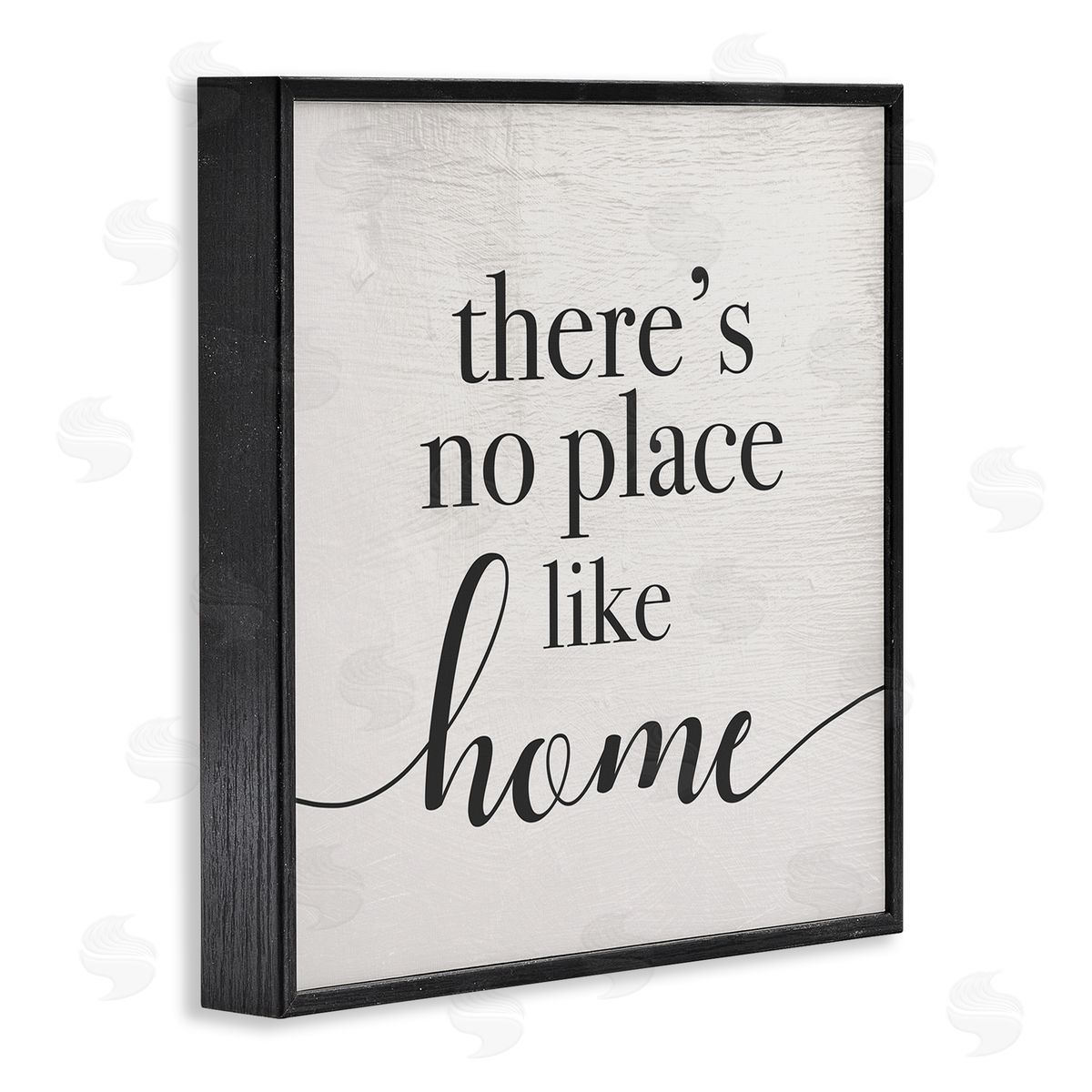 Stupell Studio No Place Like Home Phrase Rustic Farmhouse Pattern Black Framed Glicee Wall Art Print