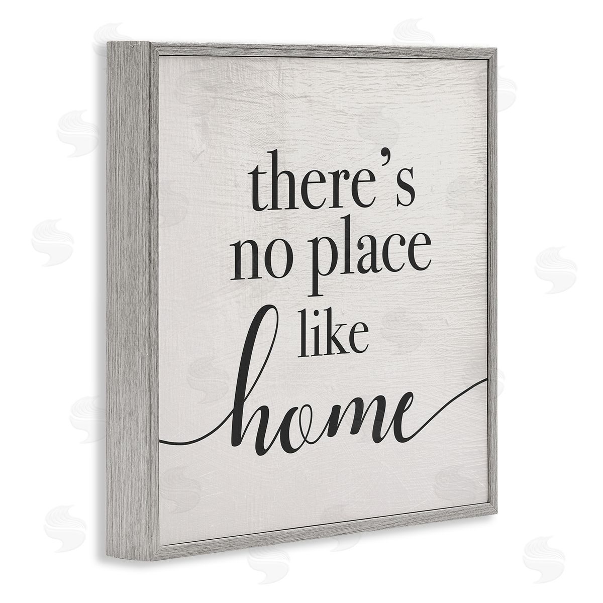 Stupell Studio No Place Like Home Phrase Rustic Farmhouse Pattern Gray Framed Glicee Wall Art Print