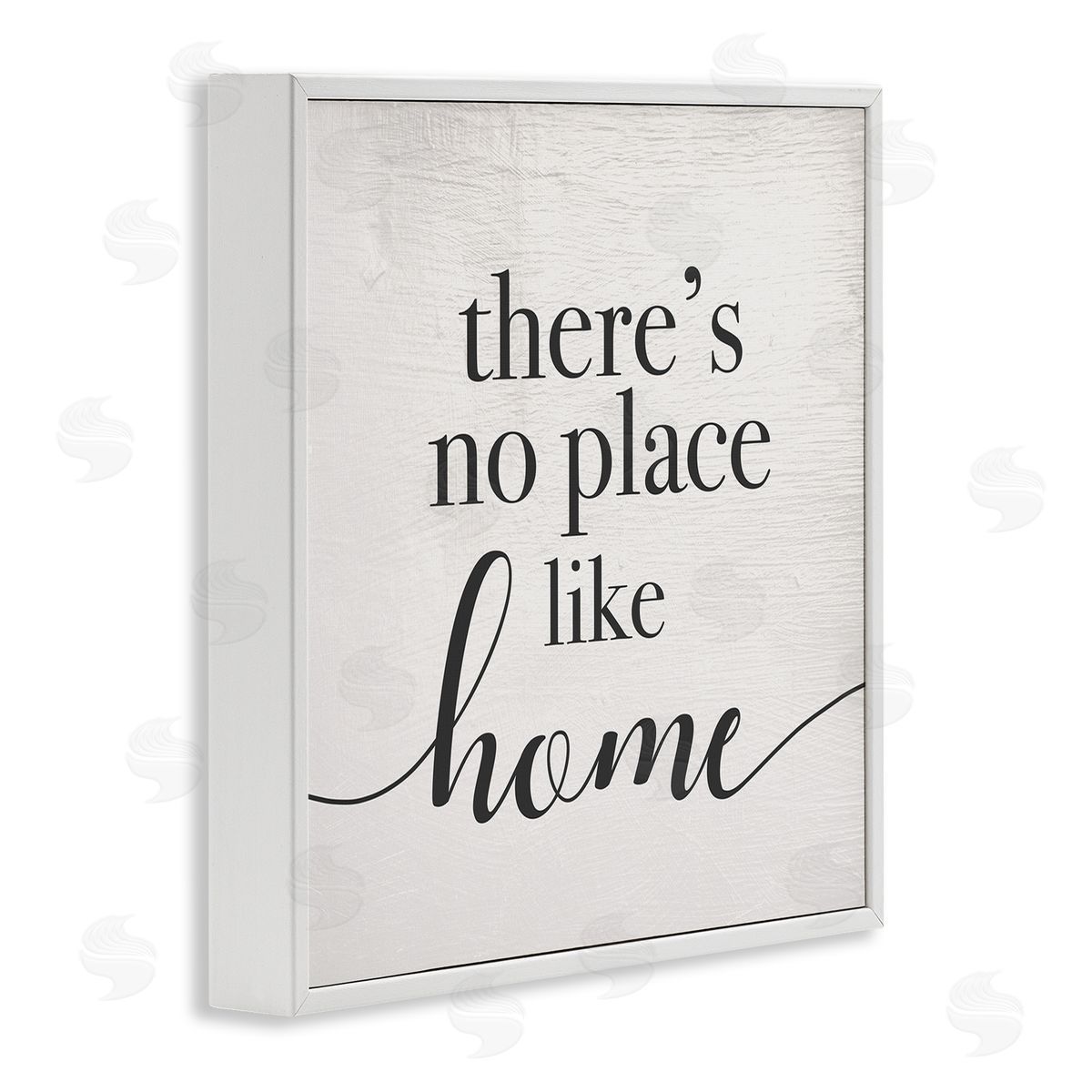 Stupell Studio No Place Like Home Phrase Rustic Farmhouse Pattern White Framed Glicee Wall Art Print
