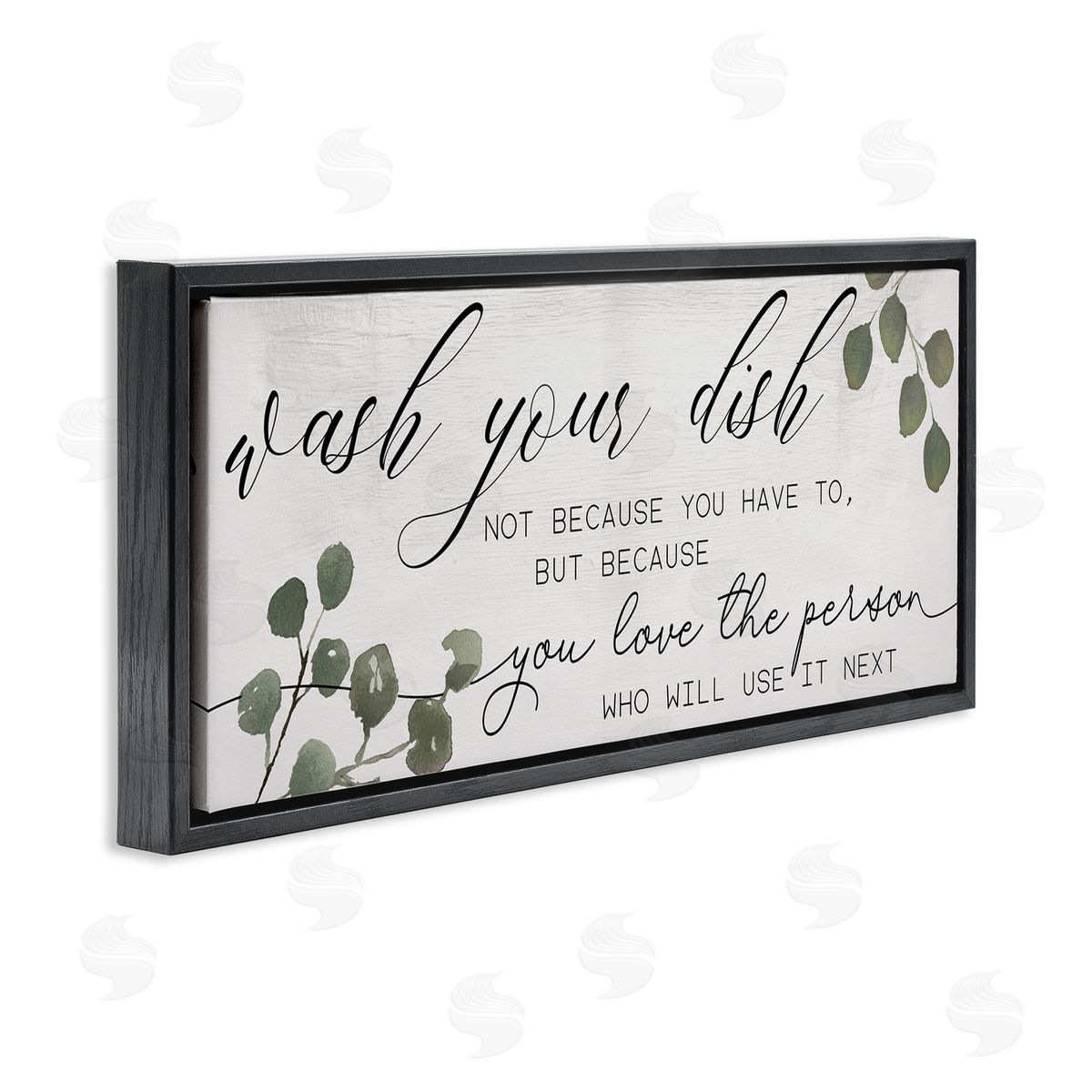 Stupell Studio Wash Your Dish Motivational Kitchen Phrase Green Plants