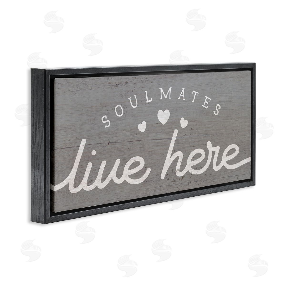 Stupell Studio Soulmates Live Here Phrase Romantic Inspiration Heart Trio