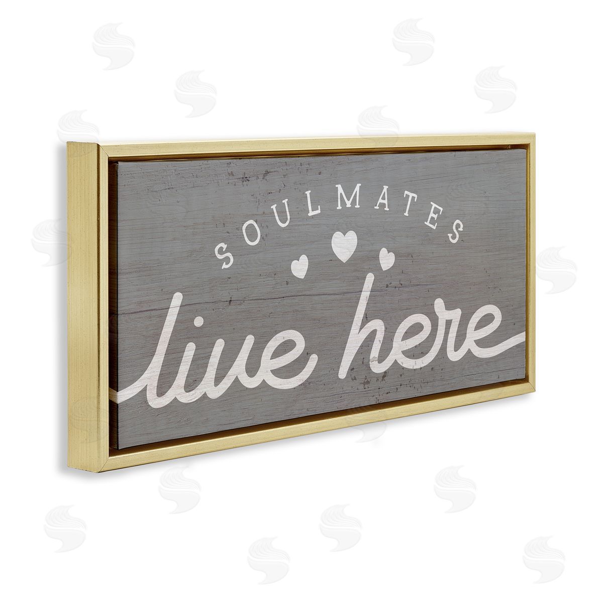 Stupell Studio Soulmates Live Here Phrase Romantic Inspiration Heart Trio