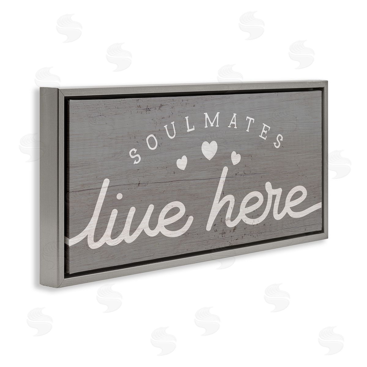 Stupell Studio Soulmates Live Here Phrase Romantic Inspiration Heart Trio