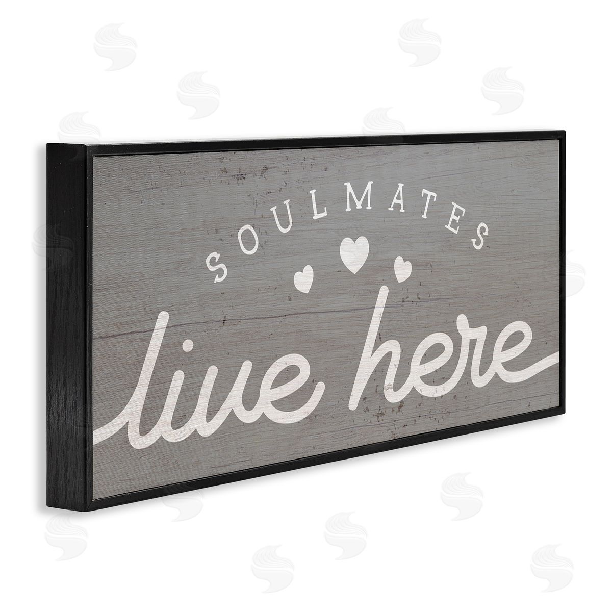 Stupell Studio Soulmates Live Here Phrase Romantic Inspiration Heart Trio