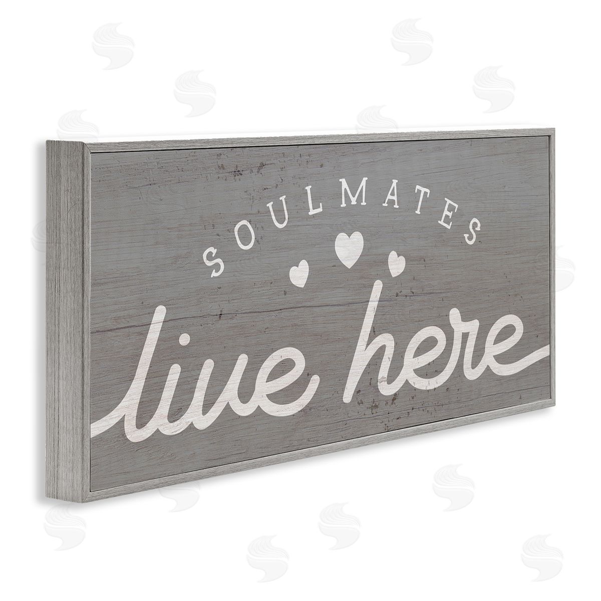 Stupell Studio Soulmates Live Here Phrase Romantic Inspiration Heart Trio