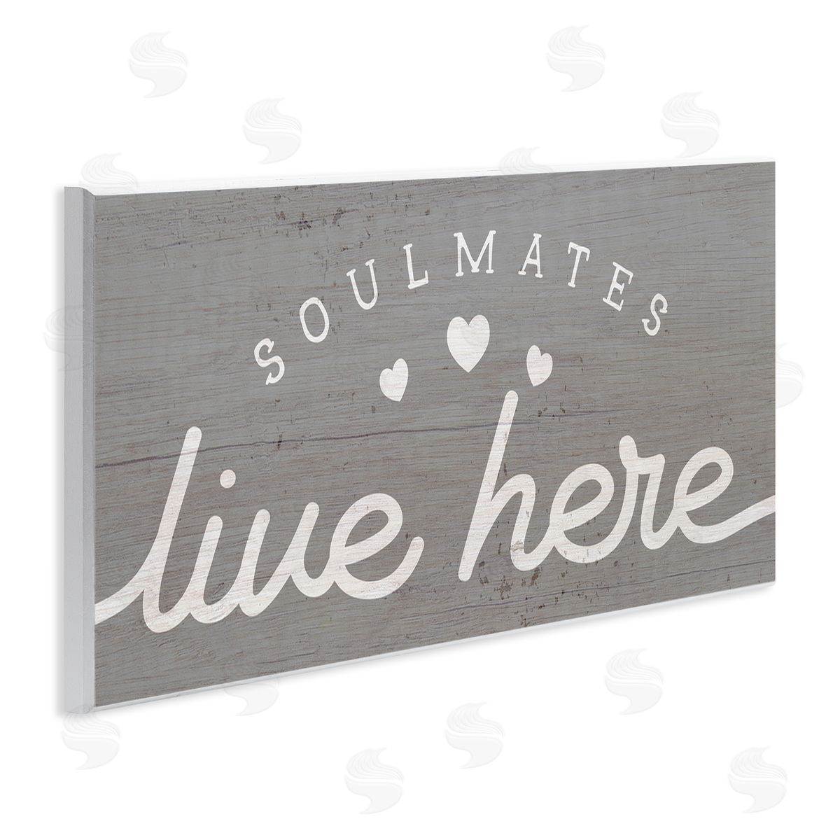 Stupell Studio Soulmates Live Here Phrase Romantic Inspiration Heart Trio