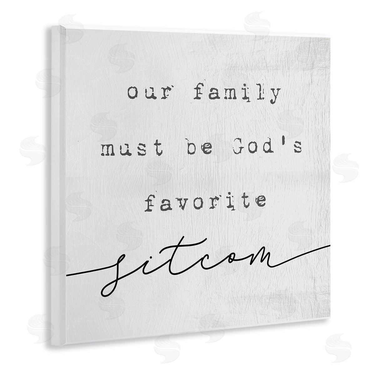 Stupell Studio God's Favorite Sitcom Phrase Family Motivational Humor Wooden Wall Plaque Art Print