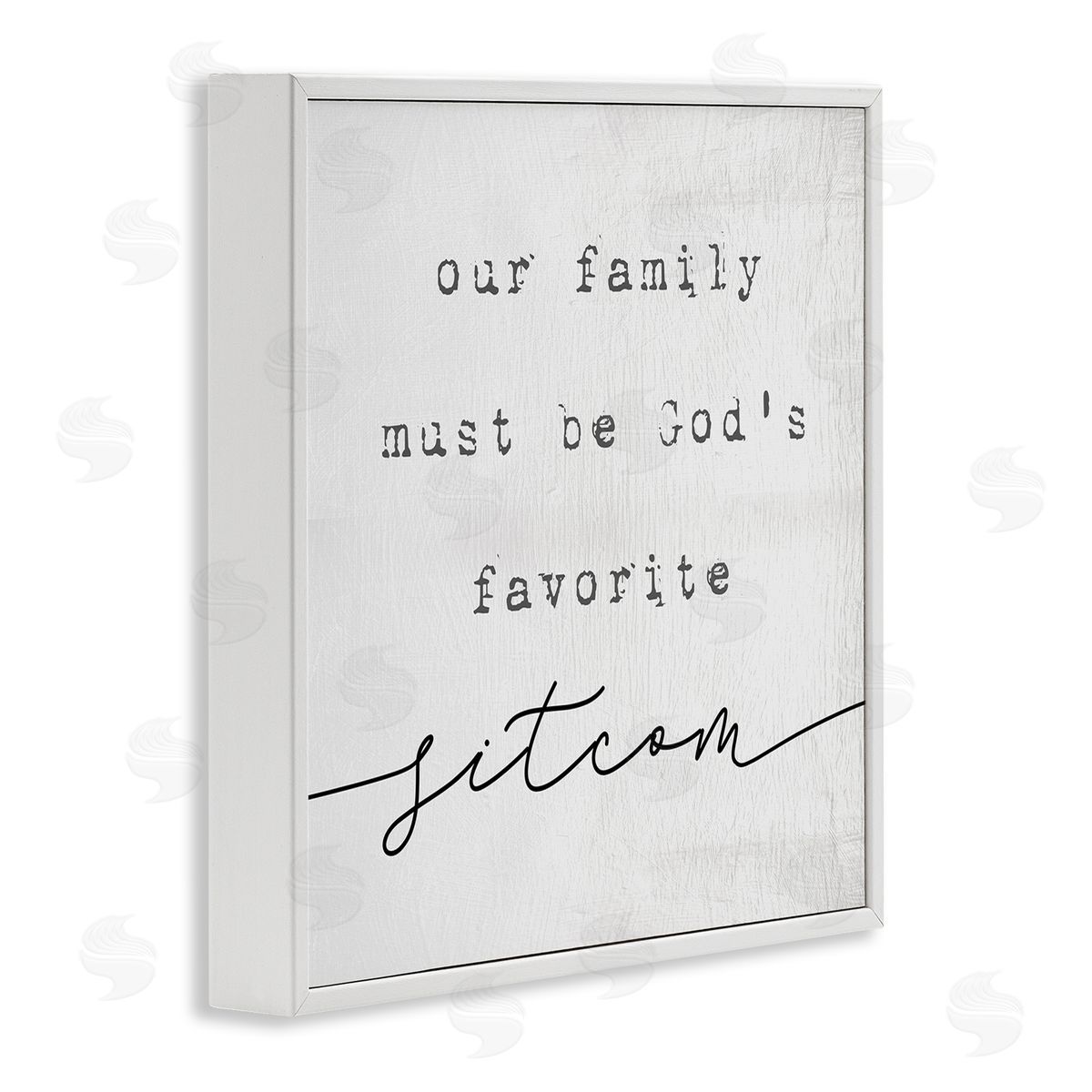 Stupell Studio God's Favorite Sitcom Phrase Family Motivational Humor White Framed Glicee Wall Art Print