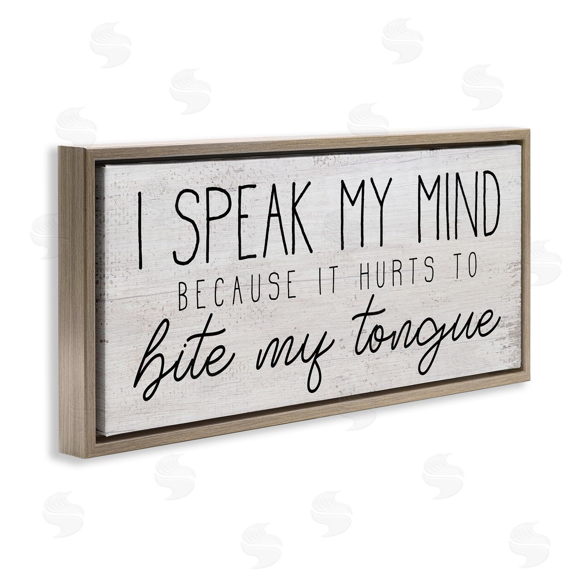 Stupell Studio Hurts to Bite My Tongue Funny Phrase