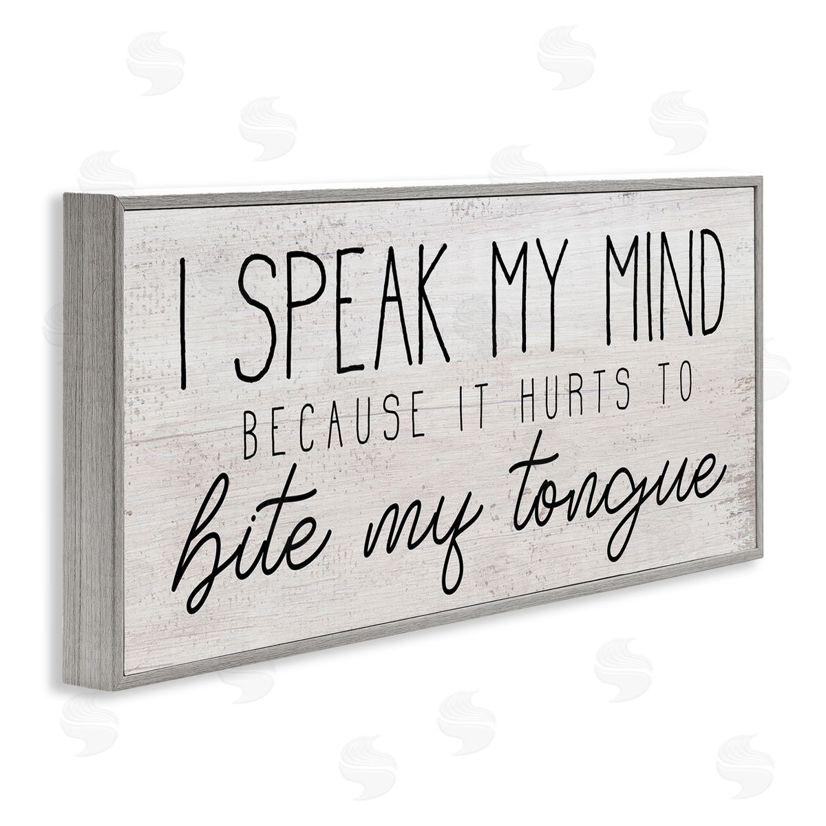 Stupell Studio Hurts to Bite My Tongue Funny Phrase