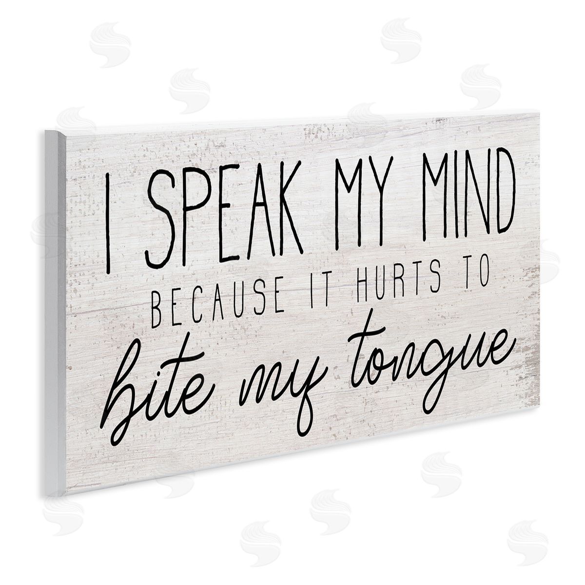 Stupell Studio Hurts to Bite My Tongue Funny Phrase