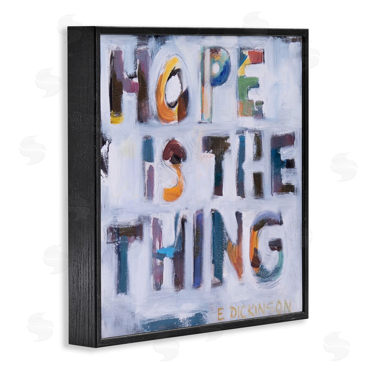 Susanne Marie Hope Is the Thing Motivational Dickinson Phrase Abstract Black Framed Glicee Wall Art Print