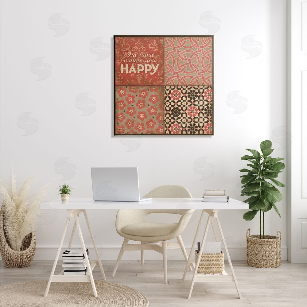 Stephanie Workman Marrott Do What Makes You Happy Vintage Red Patterns Canvas Wall Art in Room
