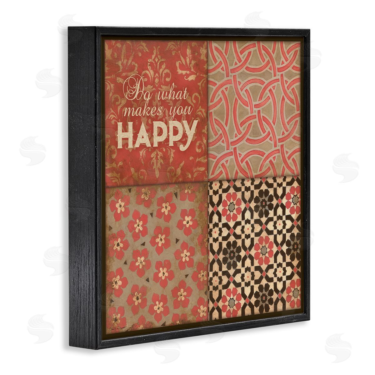 Stephanie Workman Marrott Do What Makes You Happy Vintage Red Patterns Black Framed Glicee Wall Art Print