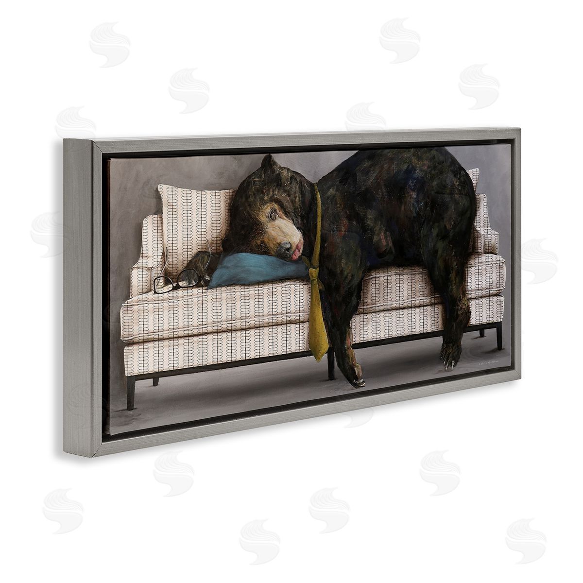 Kamdon Kreations Exhausted Papa Bear Sleeping Business Tie Modern Couch