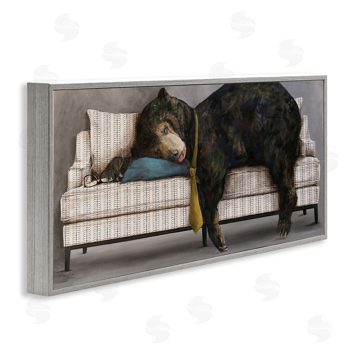 Kamdon Kreations Exhausted Papa Bear Sleeping Business Tie Modern Couch