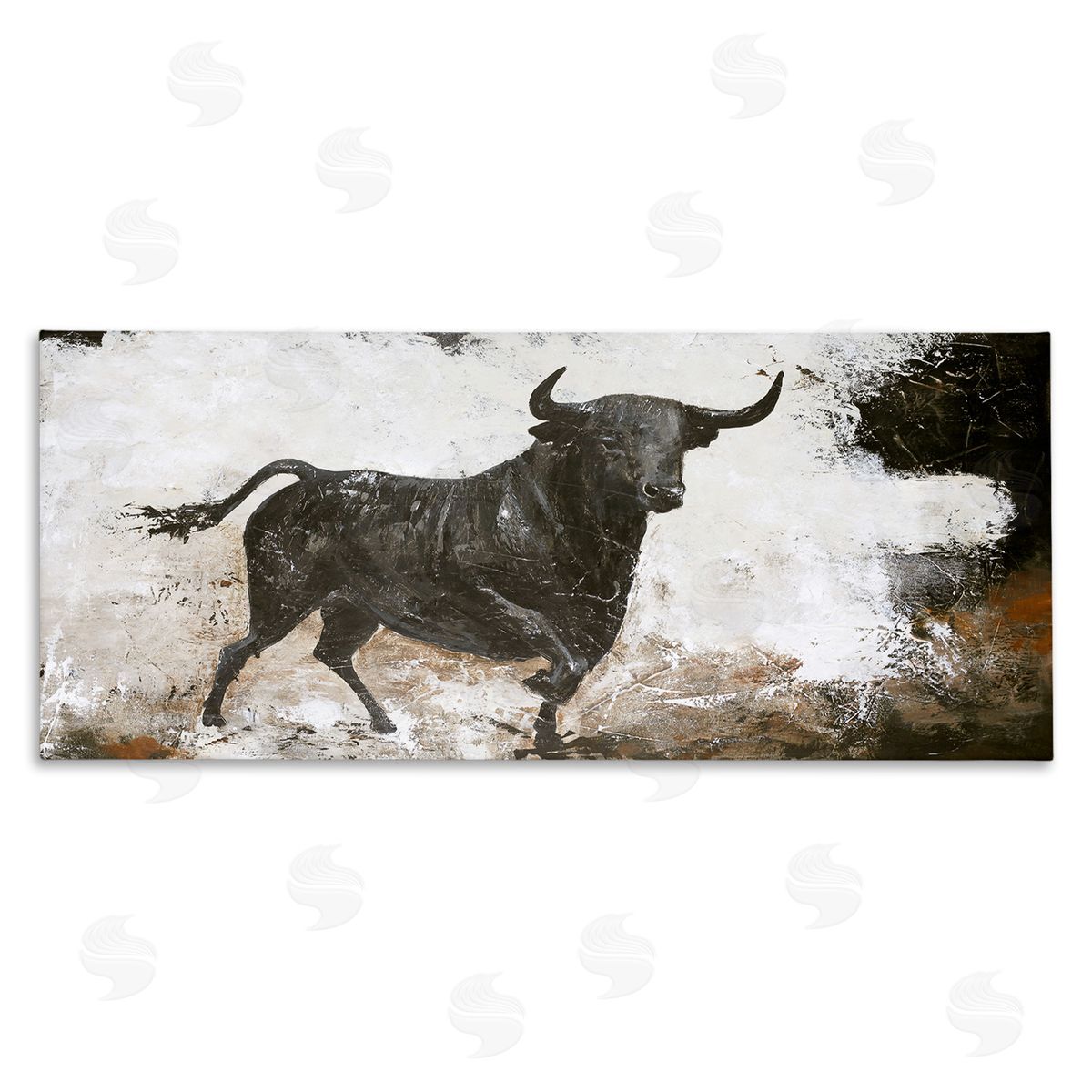 Design Fabrikken Rustic Running Bull Abstract Animal Painting Wild Cattle