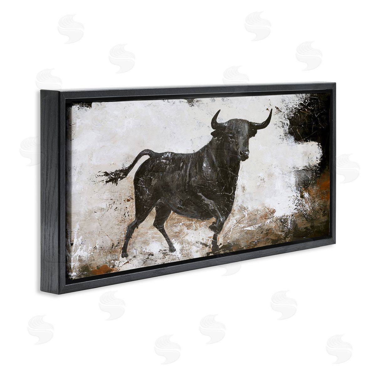 Design Fabrikken Rustic Running Bull Abstract Animal Painting Wild Cattle