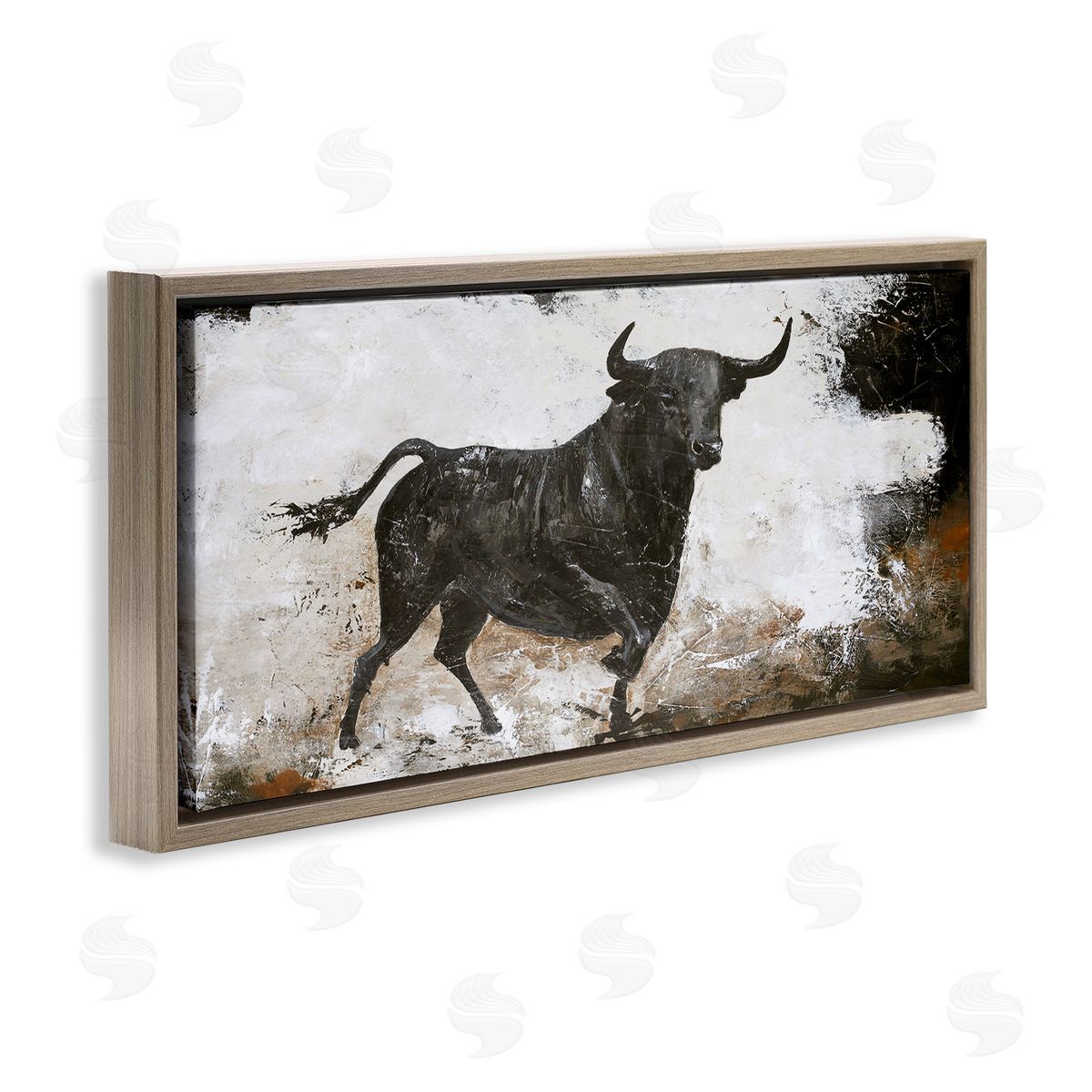 Design Fabrikken Rustic Running Bull Abstract Animal Painting Wild Cattle