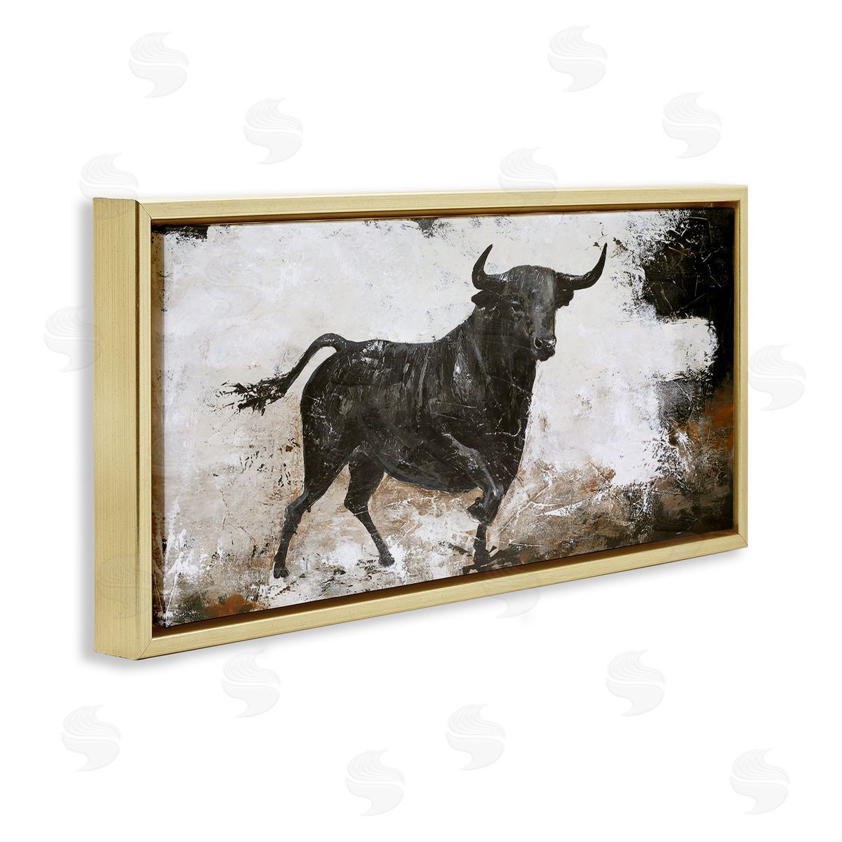 Design Fabrikken Rustic Running Bull Abstract Animal Painting Wild Cattle
