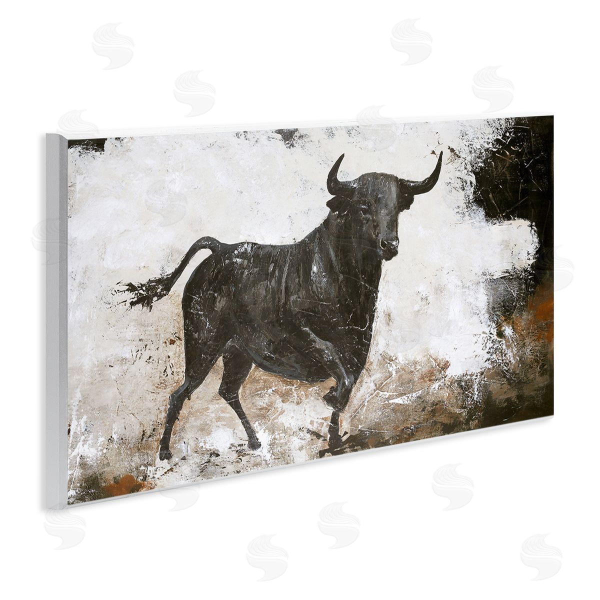 Design Fabrikken Rustic Running Bull Abstract Animal Painting Wild Cattle
