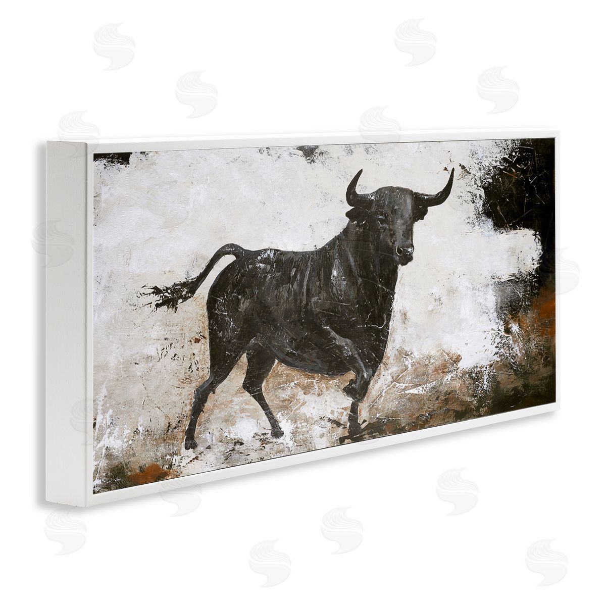 Design Fabrikken Rustic Running Bull Abstract Animal Painting Wild Cattle