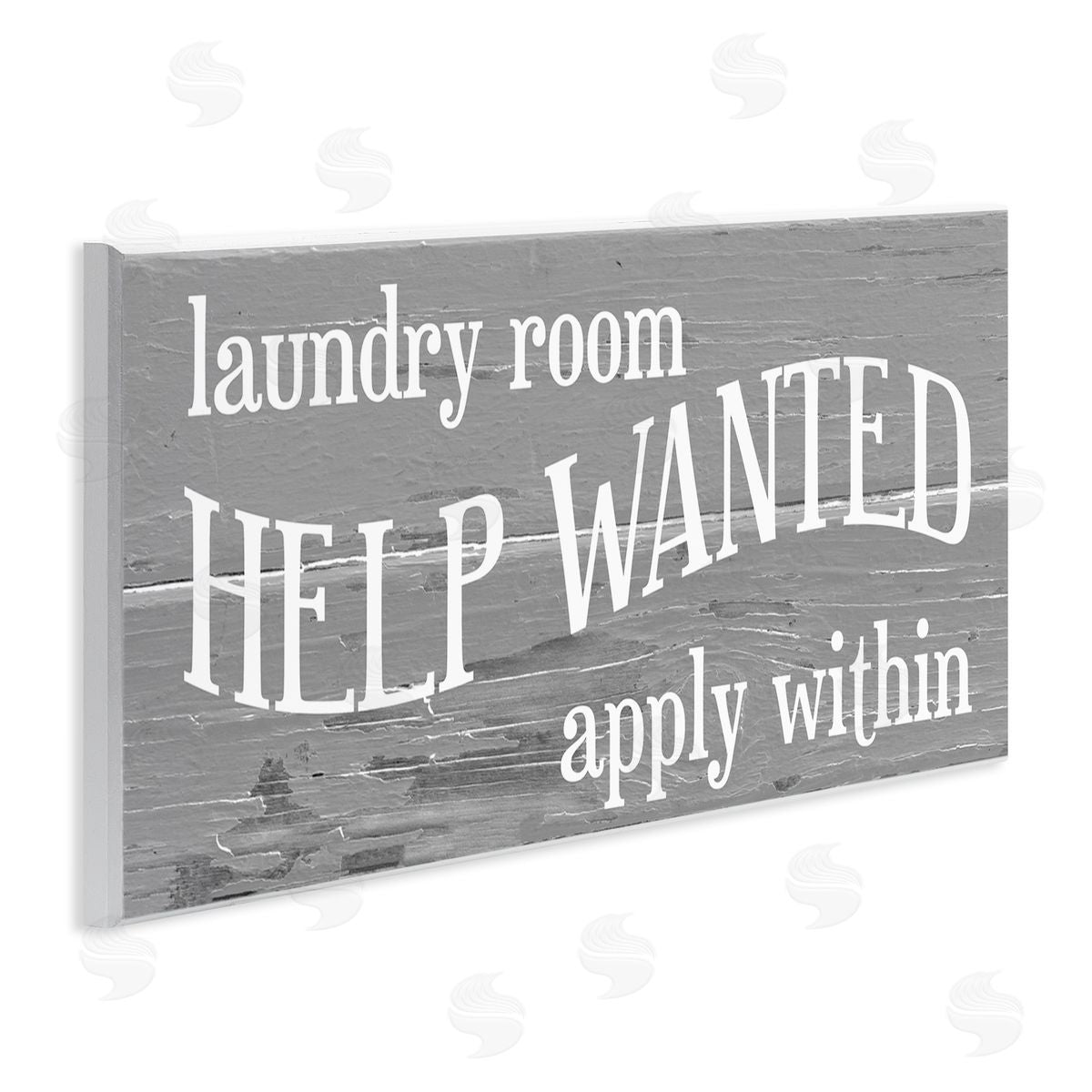 Stupell Studio Help Wanted Laundry Room Rustic Sign Apply Within