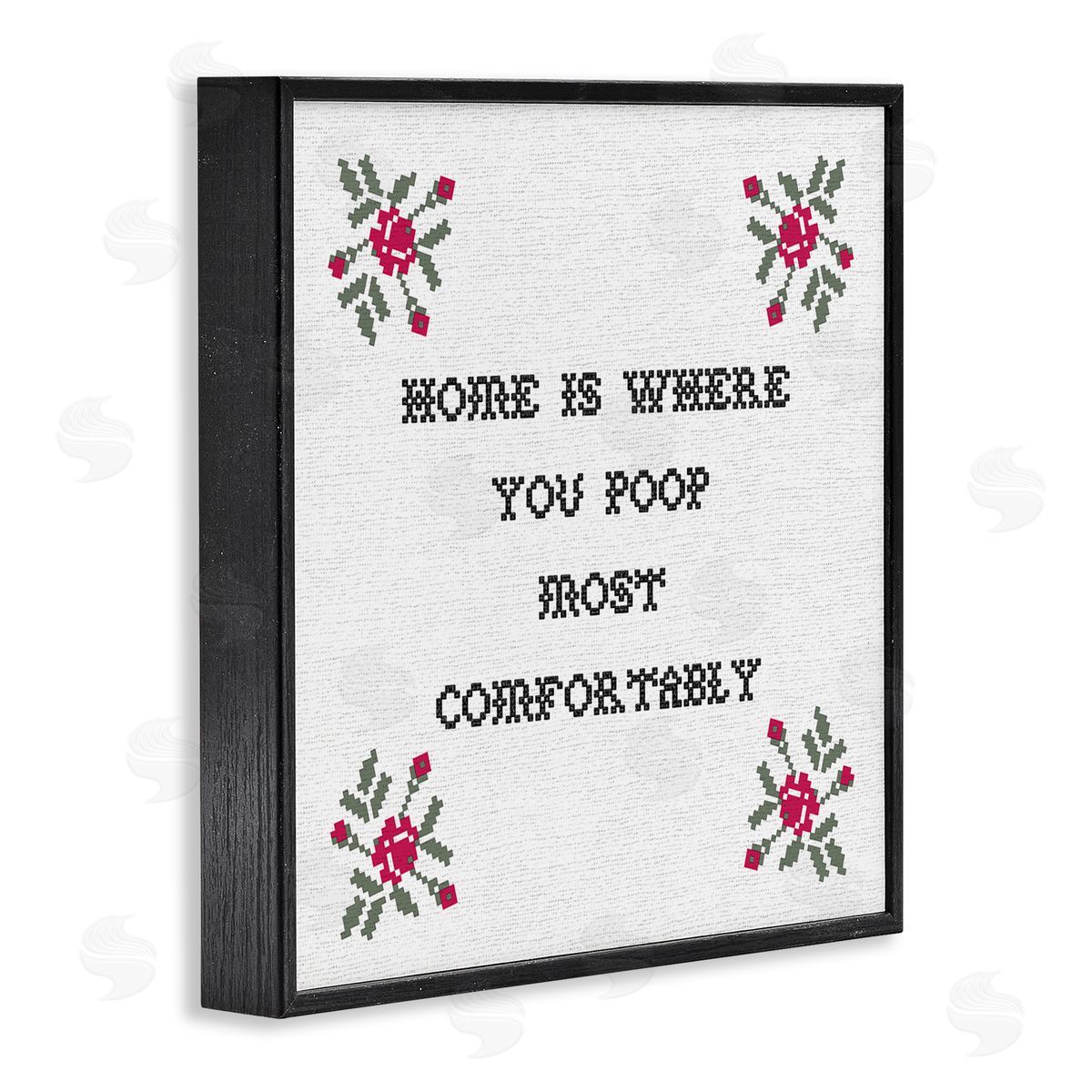 Stupell Studio Home Where You Poop Most Comfortably Funny Bathroom Black Framed Glicee Wall Art Print