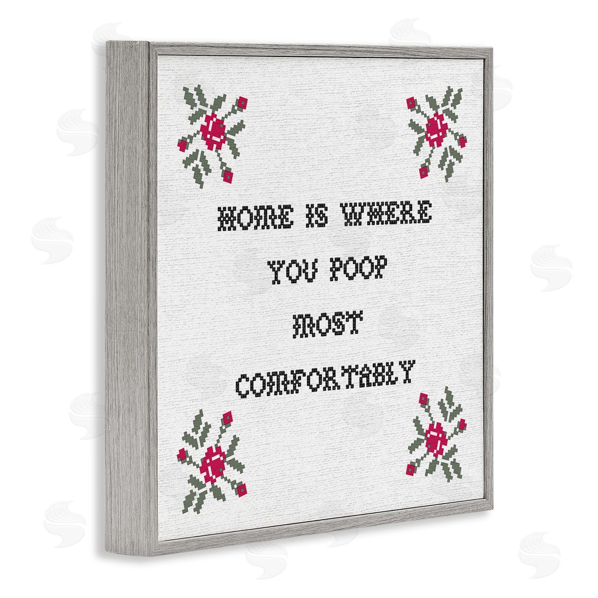 Stupell Studio Home Where You Poop Most Comfortably Funny Bathroom Gray Framed Glicee Wall Art Print