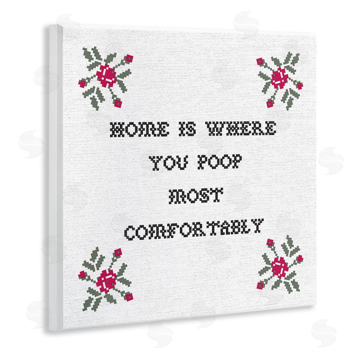 Stupell Studio Home Where You Poop Most Comfortably Funny Bathroom Wooden Wall Plaque Art Print