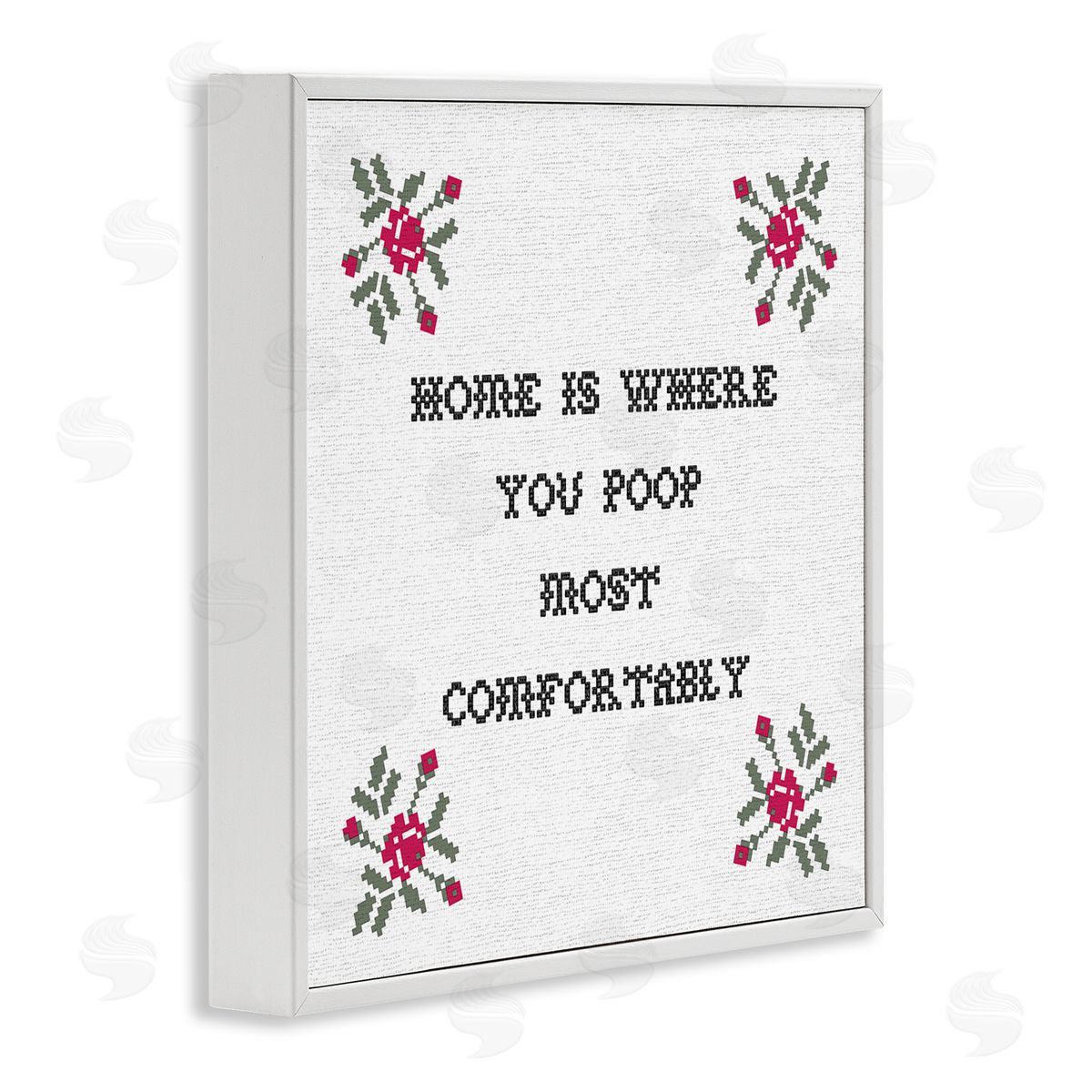 Stupell Studio Home Where You Poop Most Comfortably Funny Bathroom White Framed Glicee Wall Art Print