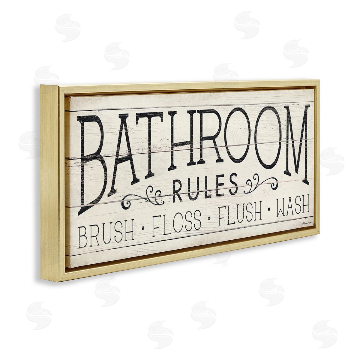 Stephanie Workman Marrott Bathroom Rules Rustic Sign Brush Floss Flush Wash