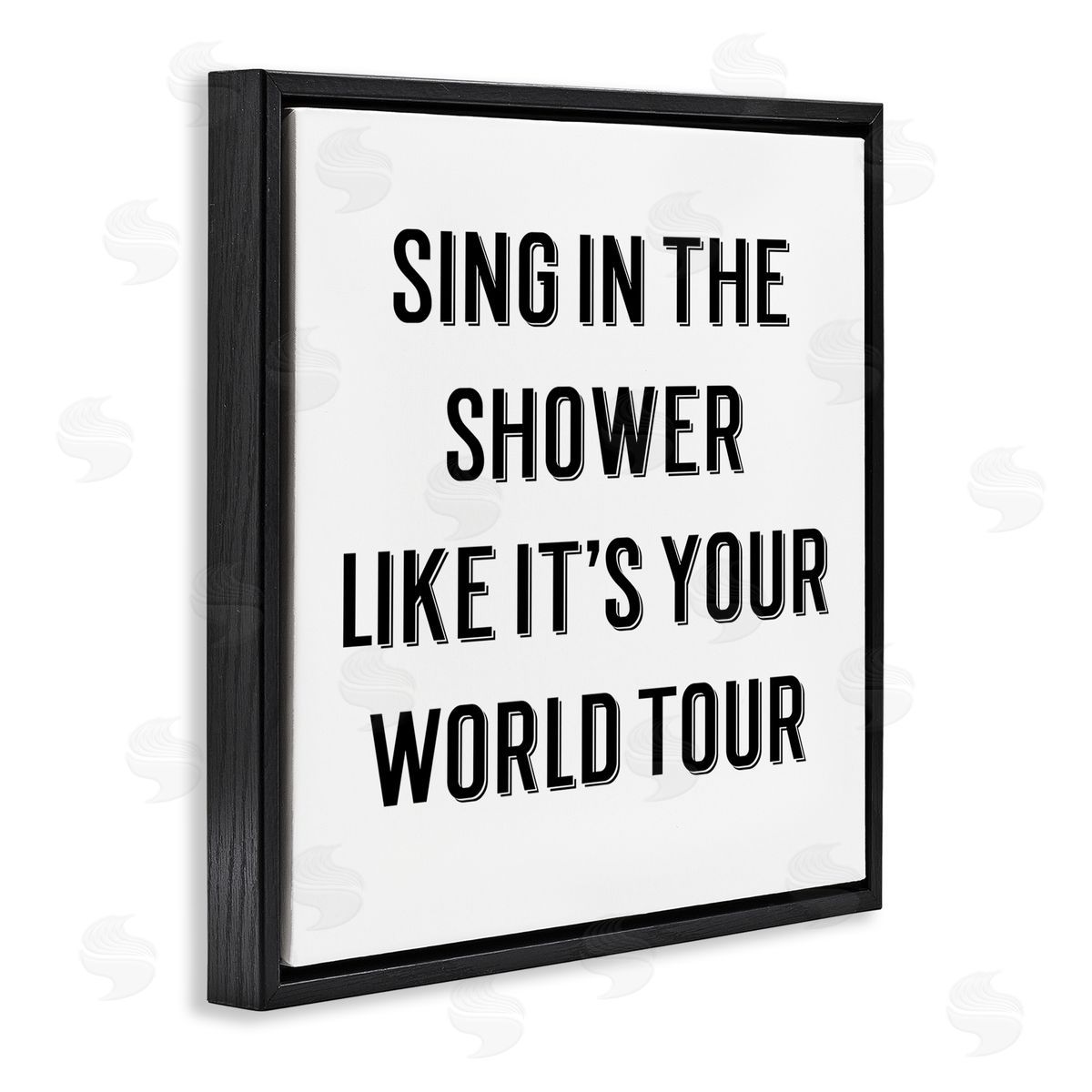 CAD Designs Sing in Shower Like World Tour Bathroom Quote Black Floating Frame Canvas Wall Art Print