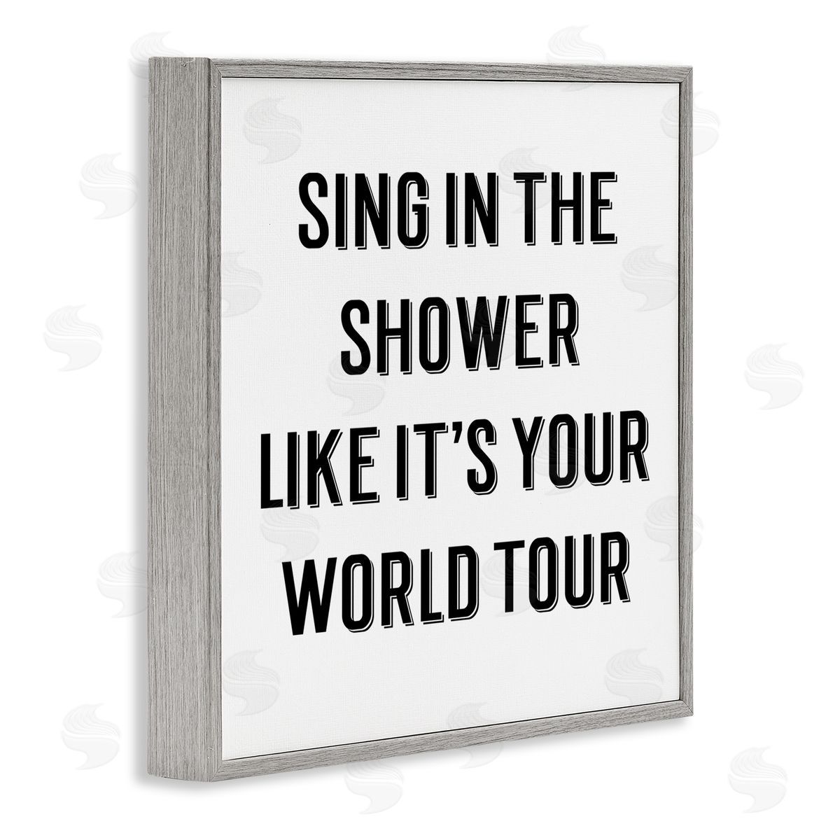 CAD Designs Sing in Shower Like World Tour Bathroom Quote Gray Framed Glicee Wall Art Print
