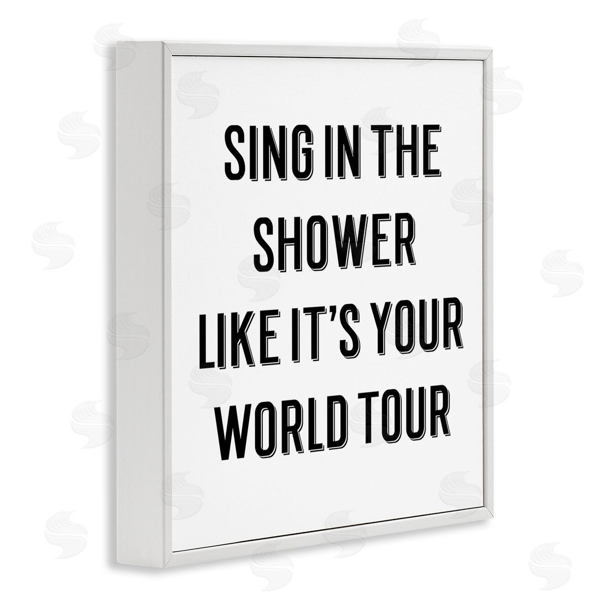 CAD Designs Sing in Shower Like World Tour Bathroom Quote White Framed Glicee Wall Art Print