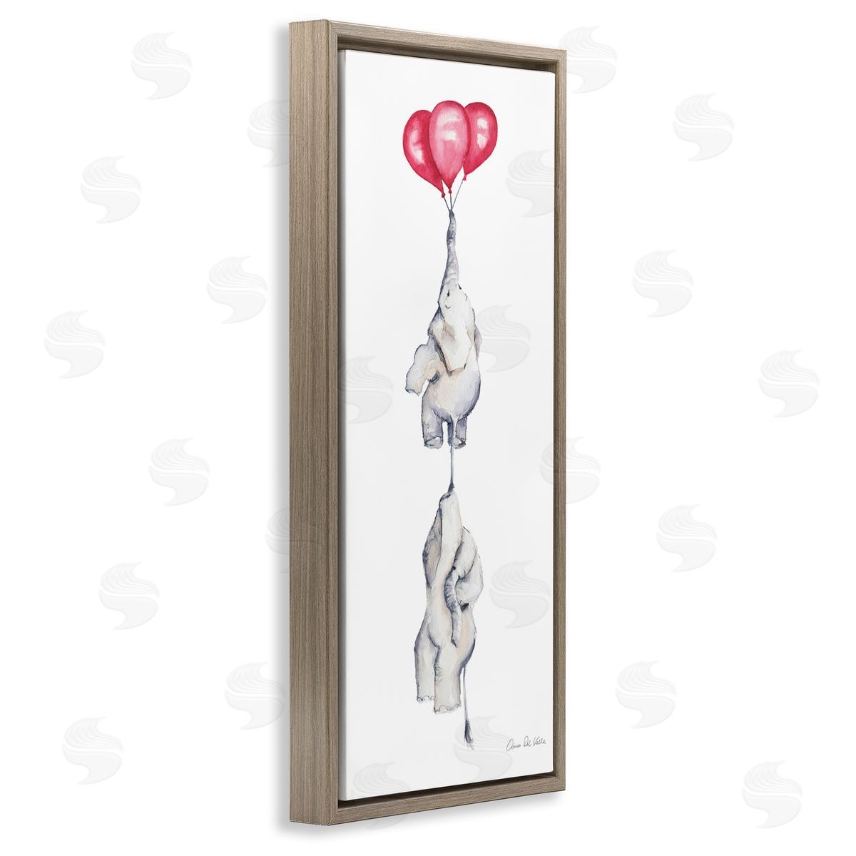 Aimee Del Valle Kids' Baby Elephants Flying with Floating Red Balloons