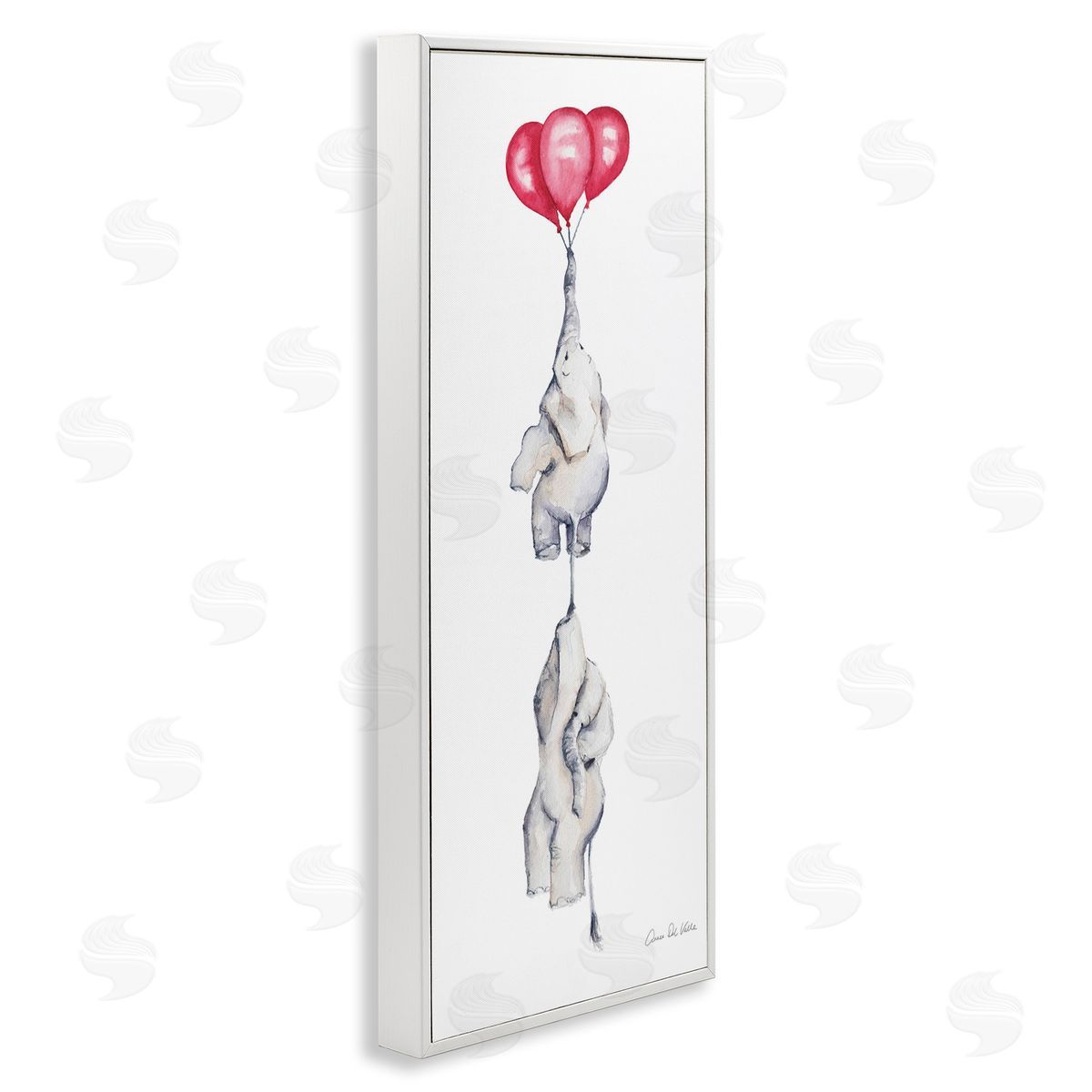 Aimee Del Valle Kids' Baby Elephants Flying with Floating Red Balloons