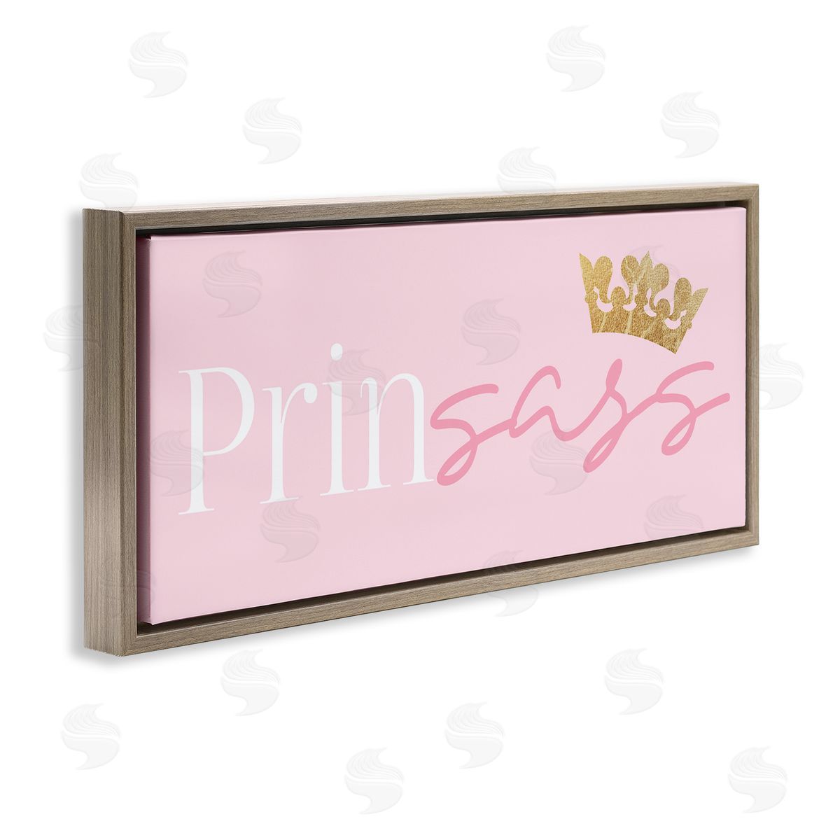 Stupell Studio Princess Sassy Girl Princess Pun Royal Crown Pink